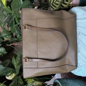 Fossil Large Olive Leather Shoulder Tote/Purse